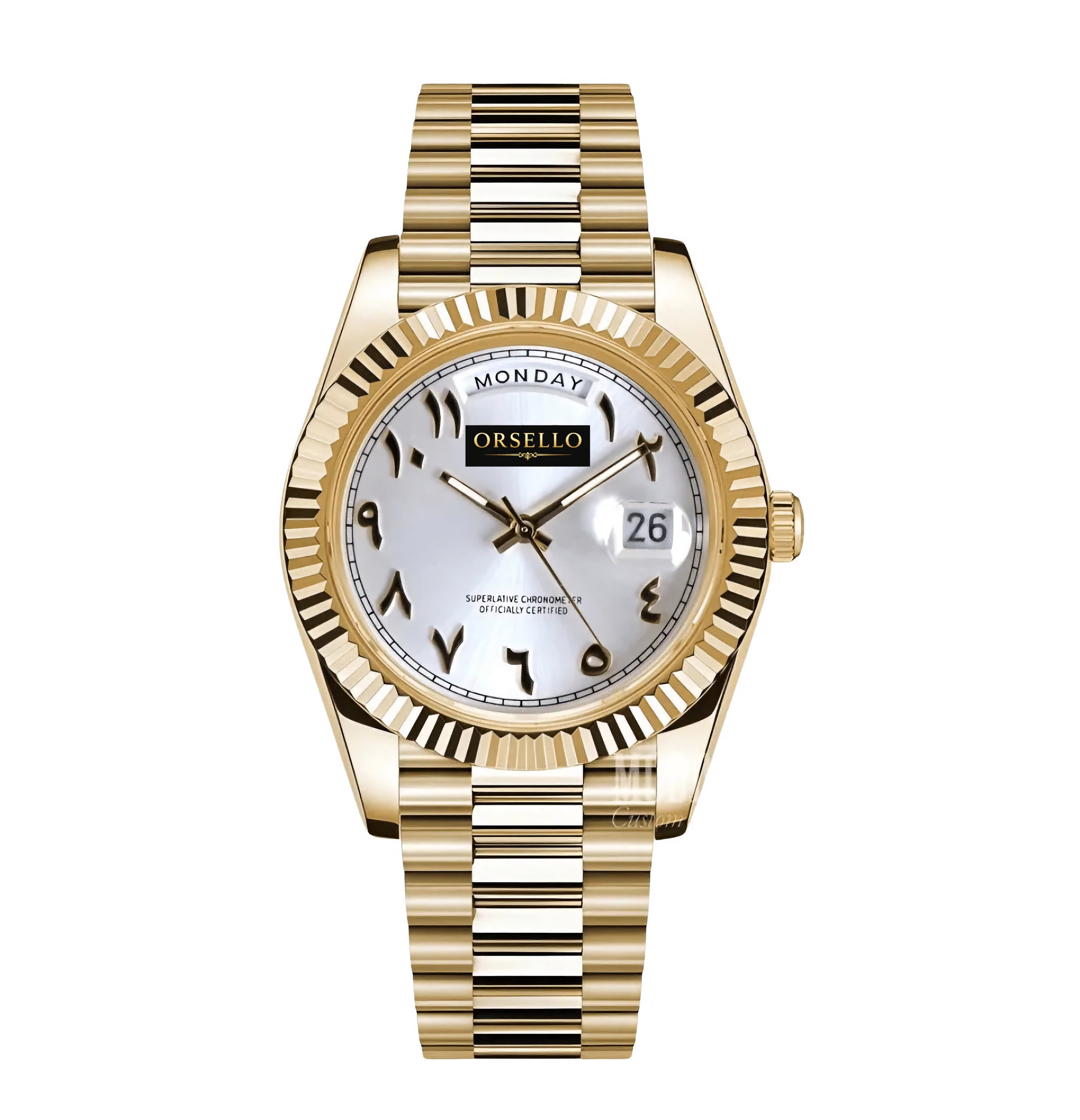 CLASSIC DAY & DATE | Gold Arabic White