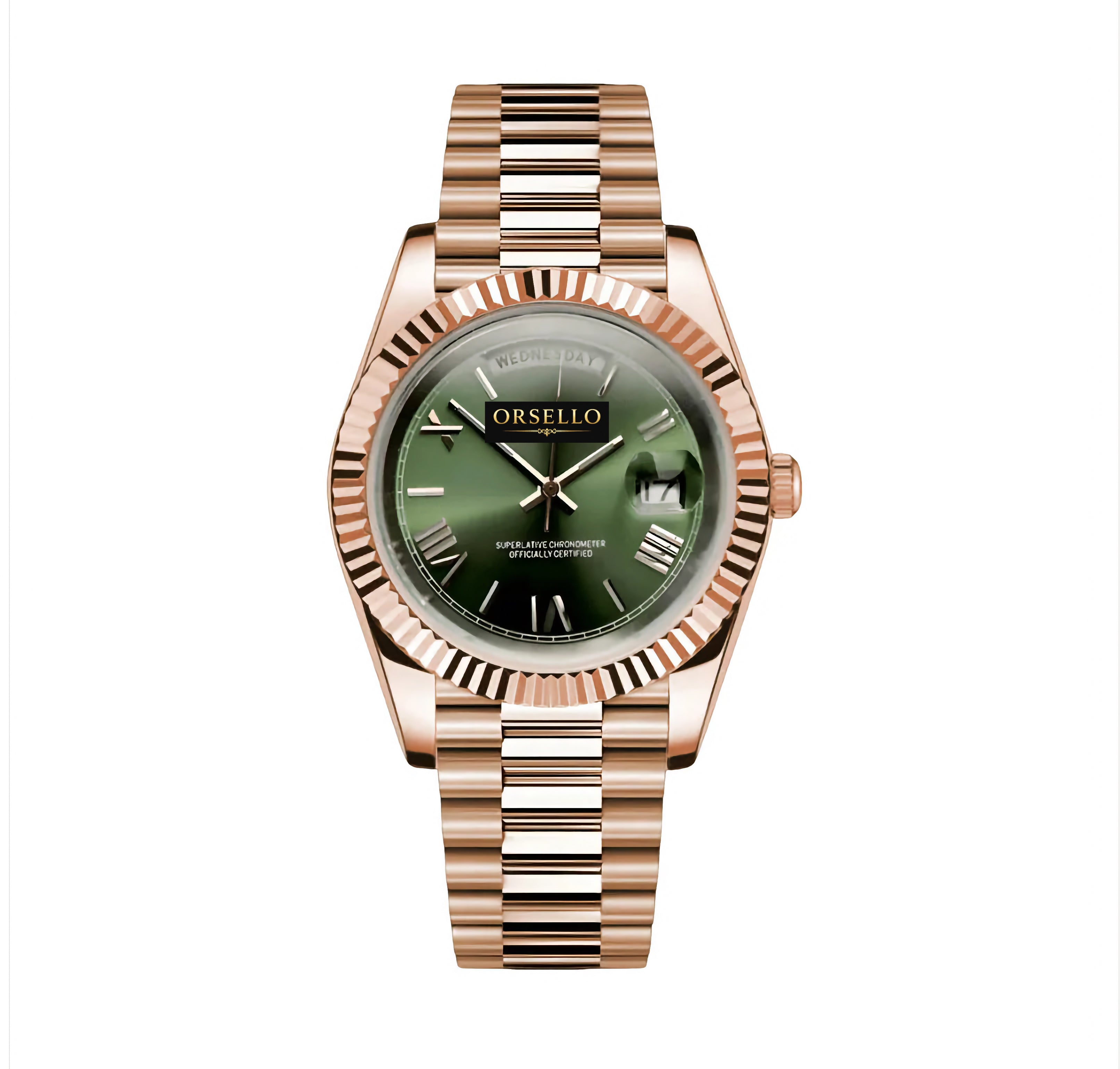 CLASSIC DAY & DATE | Roman Rose Gold Mint Green