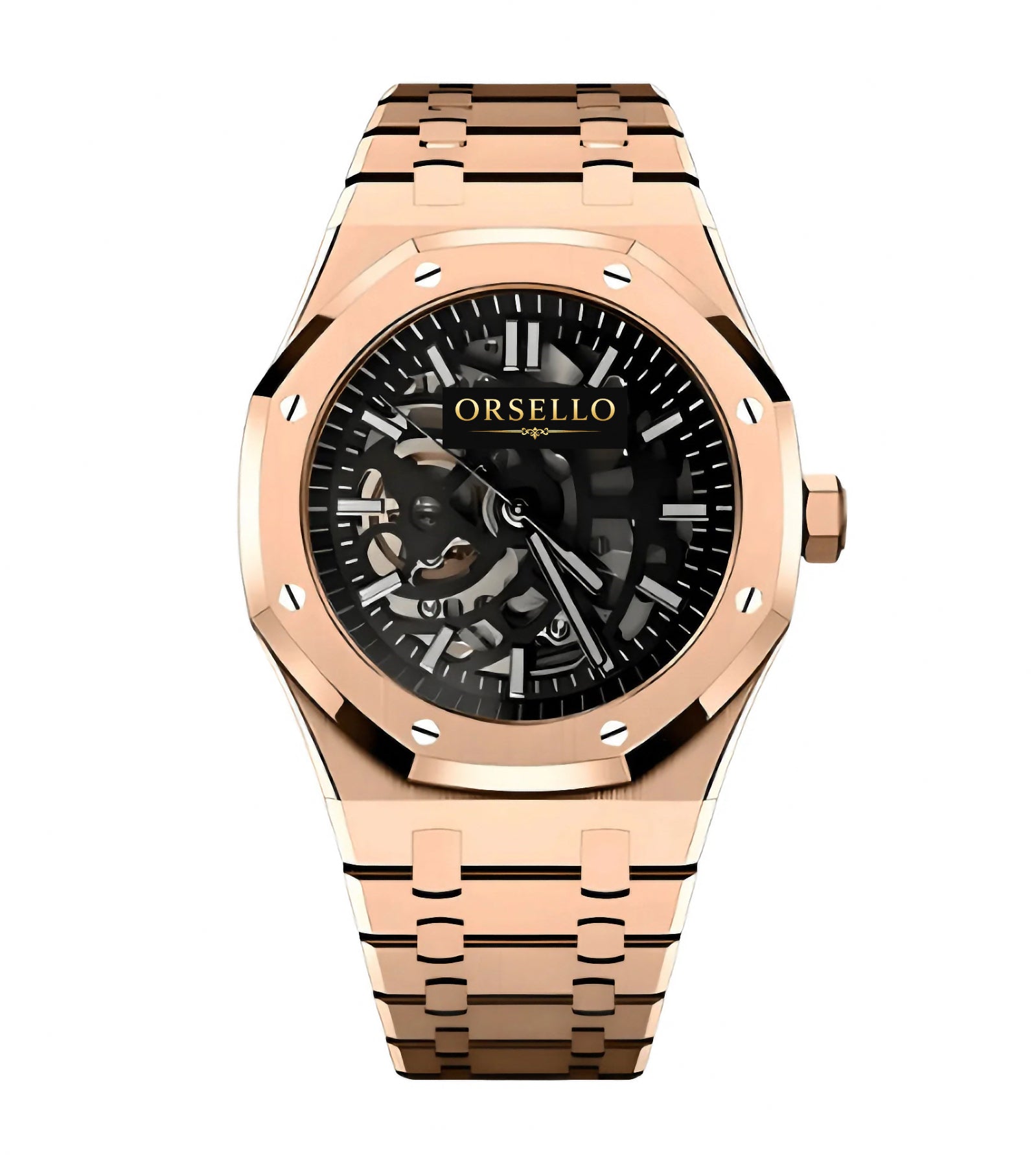 OCTAGONAL STEEL | Skeleton Rose Gold