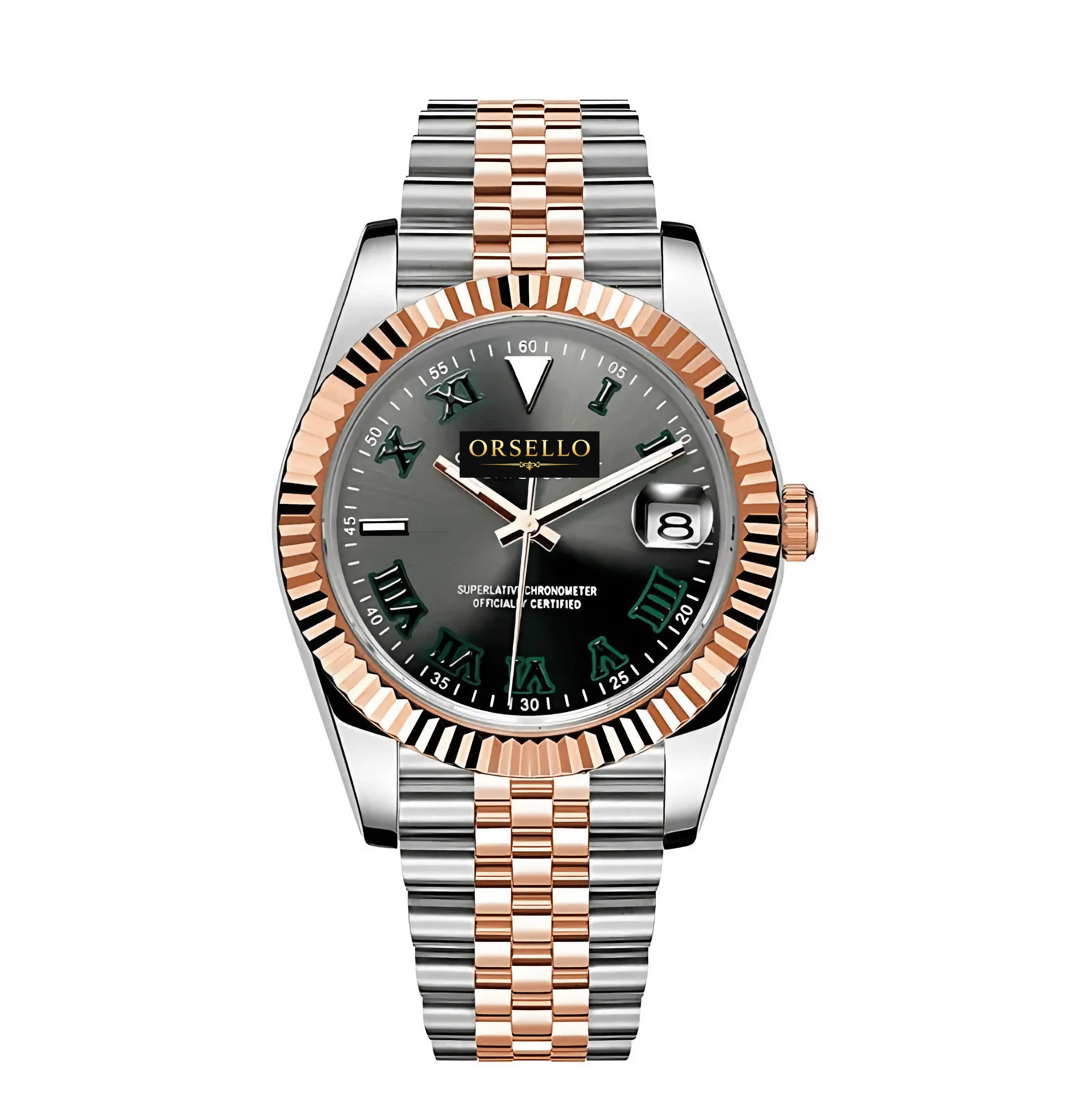 CLASSIC DATE | Slate Roman Two-Tone