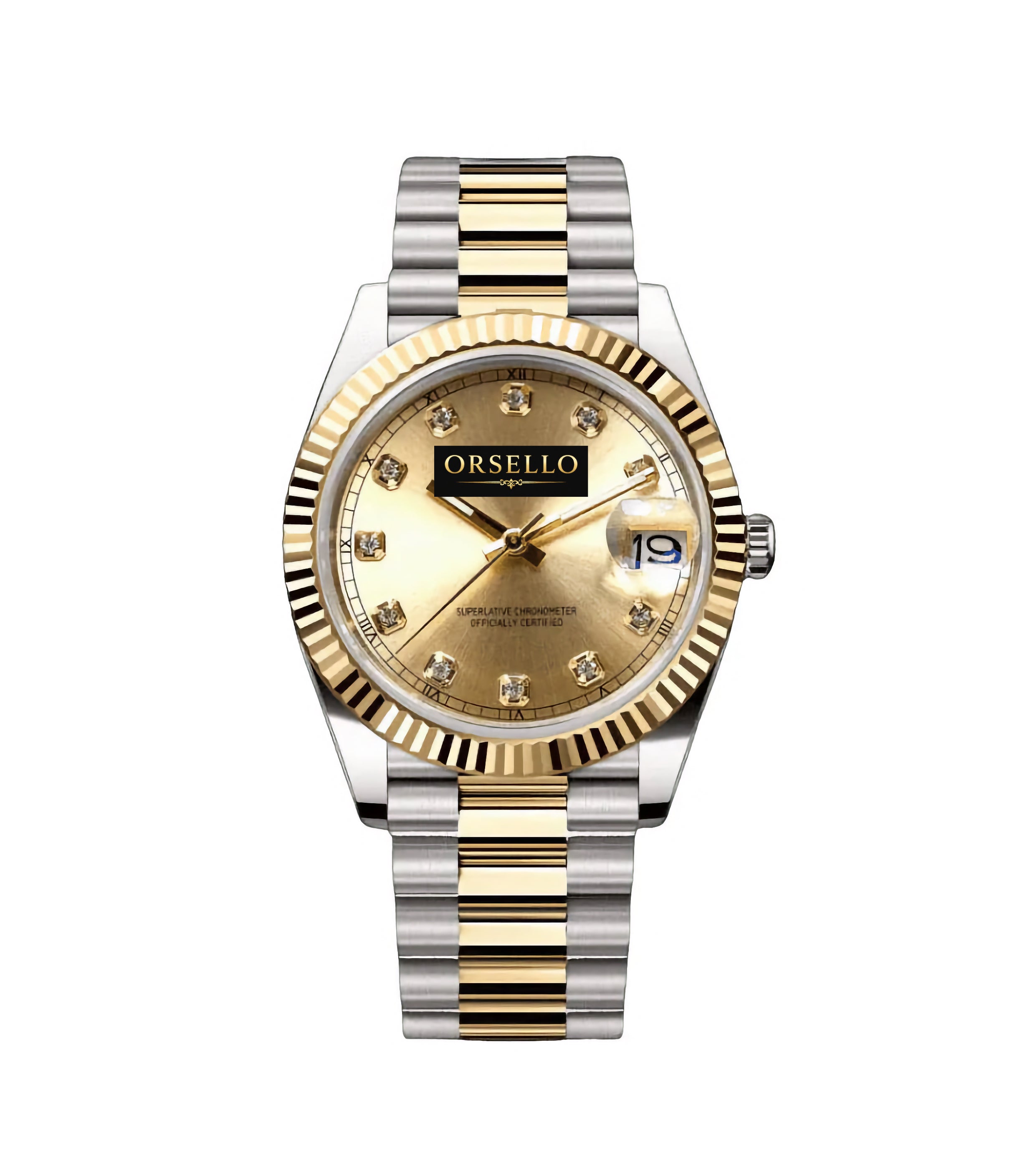 CLASSIC DATE | Two-Tone Gem Gold